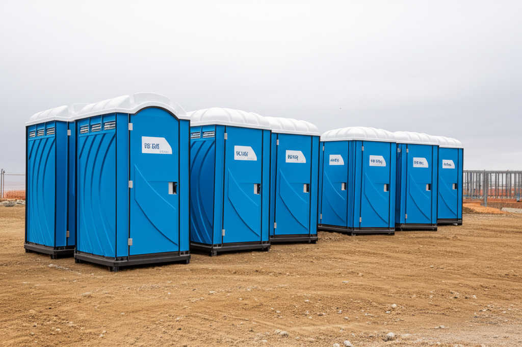 Standard porta potty rentals for construction sites