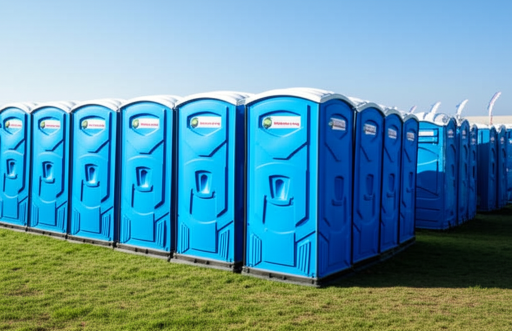 Multiple porta potties for large events